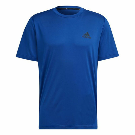 Men’s Short Sleeve T-Shirt  Aeroready Designed To Move Adidas Blue-0