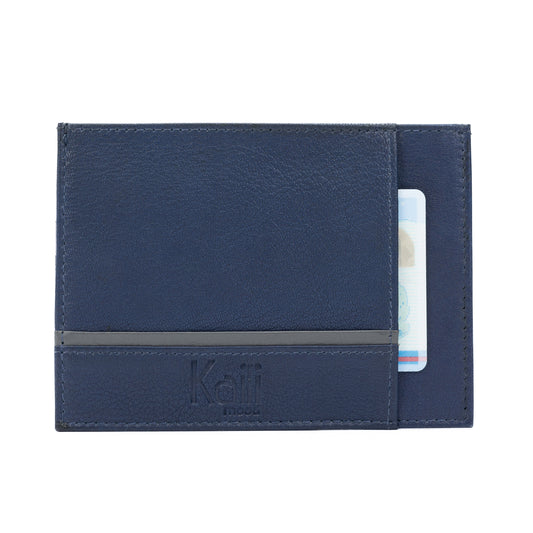 K10907DB | Portadocumenti/Carte di Credito in Vera Pelle Col. Blu-0